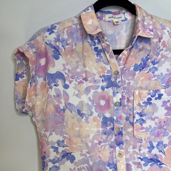Cloth & Stone Pink and Blue Relaxed Button Down - Picture 6 of 9